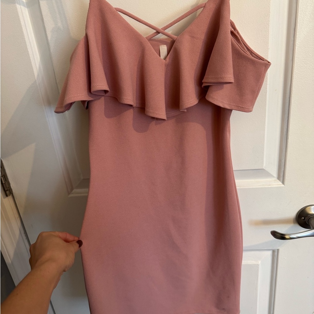 Chocolate One Shoulder Pink Dress